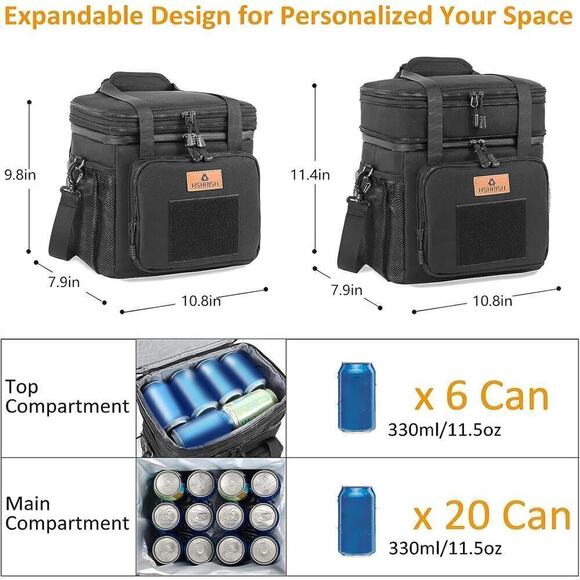Tactical Lunch Box, Large Expandable Insulated Lunch Bag, Durable Waterproof - Picture 3 of 7